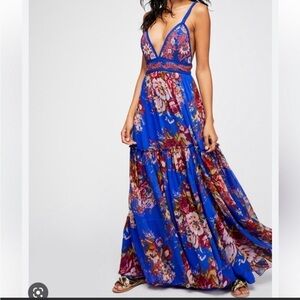 Floral Blue Maxi Dress